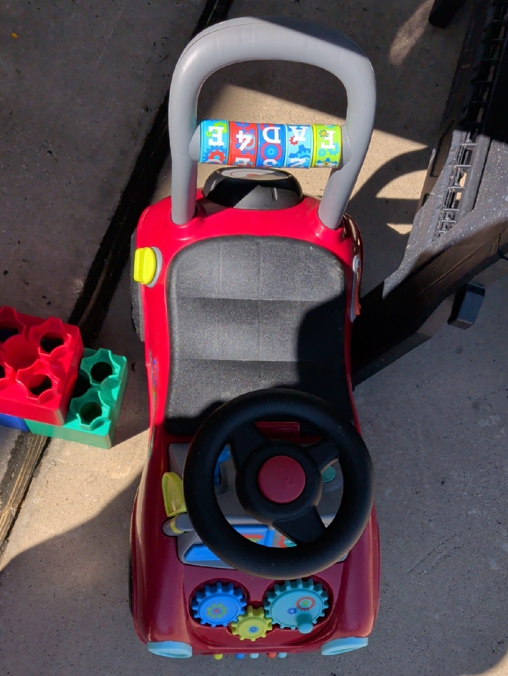 Red Push Ride-On Car for Kids with Activity Steering Wheel